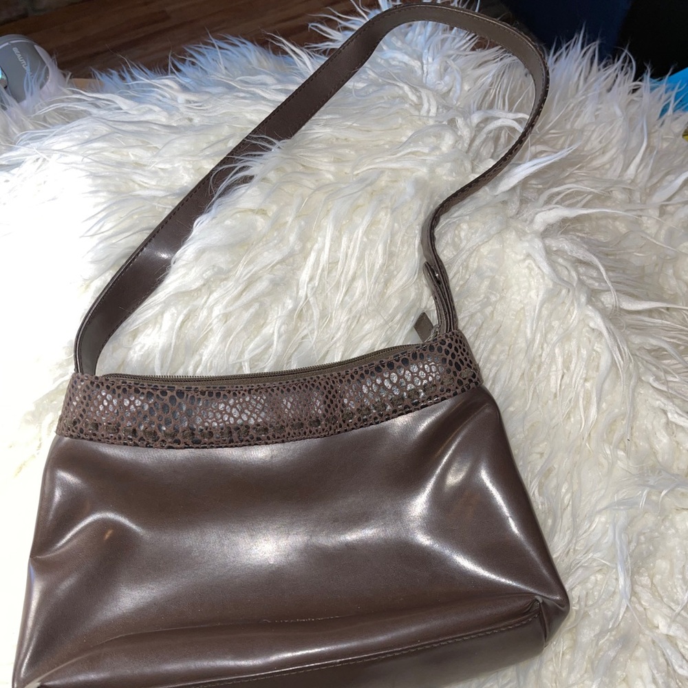 Liz Claiborne brown‎ faux leather handbag